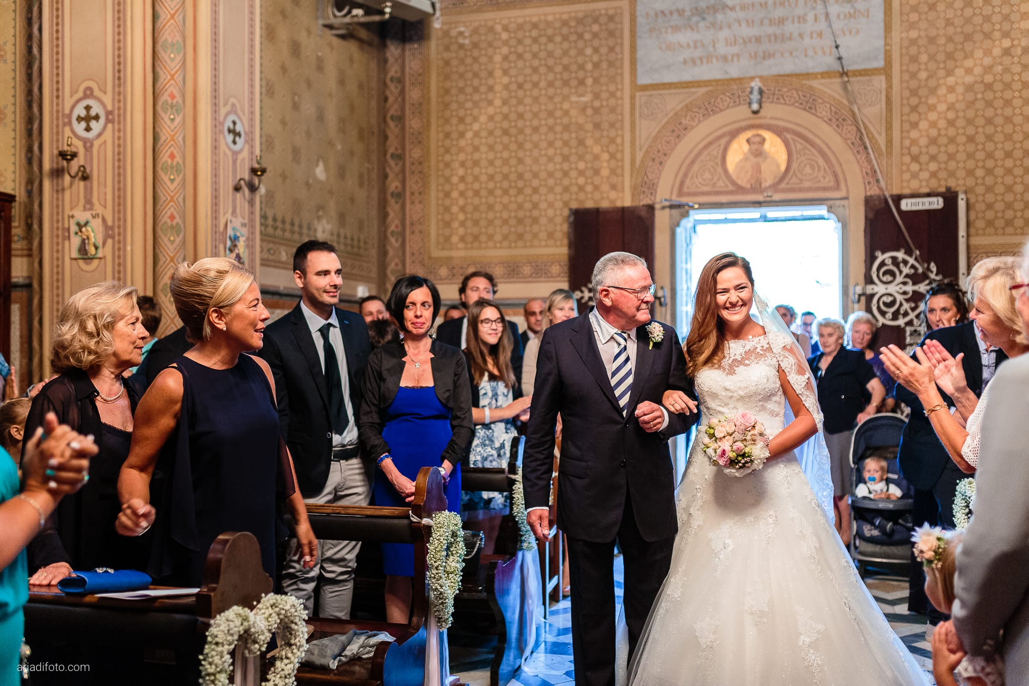 Giorgia Davide Matrimonio Chiesa San Pasquale Villa Revoltella Salvia Rosmarino Trieste cerimonia ingresso sposa