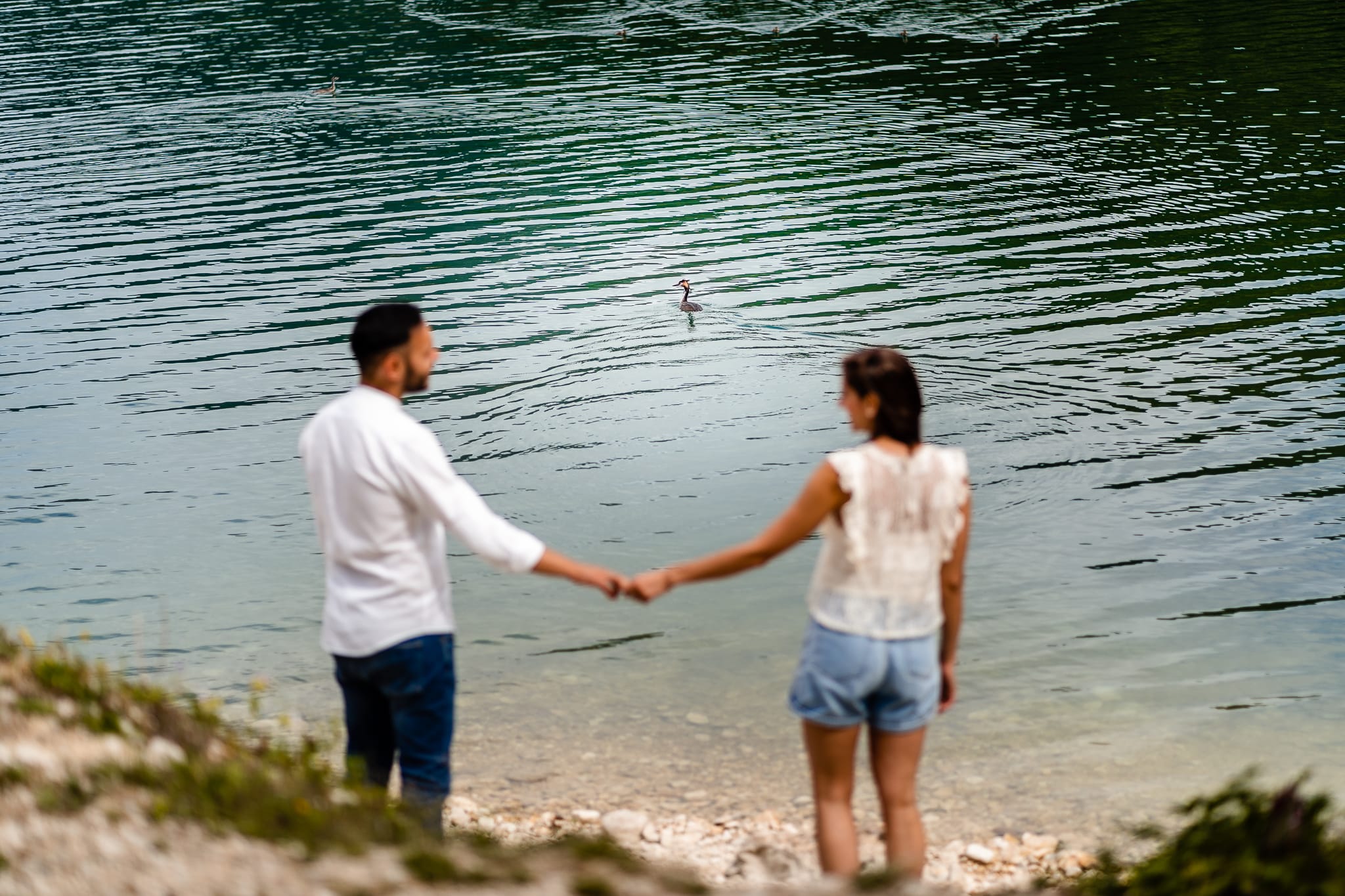 Tania Matteo Prematrimoniale Abruzzo Lago di Scanno Sulmona coppia mano nella mano anatra nel lago